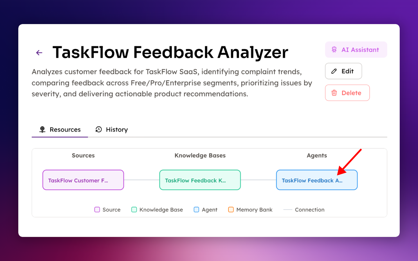 Solution page with Agents option highlighted